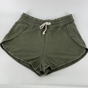 Aerie Sweatshorts Small Olive Lounge Drawstring Casual Athleisure Comfy Pullon